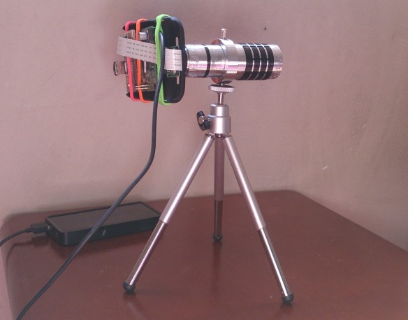 Raspberry Pi with 12X Optical Zoom lens connected